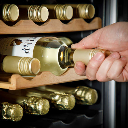 Baridi 55 Bottle Dual Zone Wine Cooler, Fridge, Touch Controls, Wooden Shelves, LED - DH93