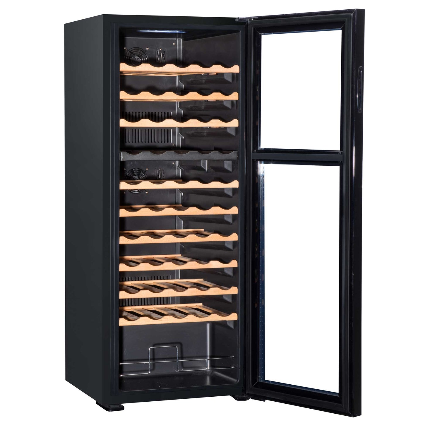 Baridi 55 Bottle Dual Zone Wine Cooler, Fridge, Touch Controls, Wooden Shelves, LED - DH93