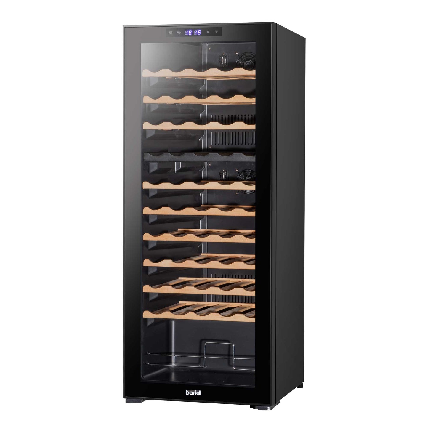 Baridi 55 Bottle Dual Zone Wine Cooler, Fridge, Touch Controls, Wooden Shelves, LED - DH93