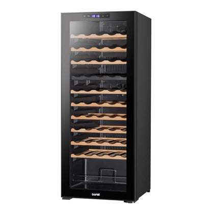 Baridi 55 Bottle Dual Zone Wine Cooler, Fridge, Touch Controls, Wooden Shelves, LED - DH93