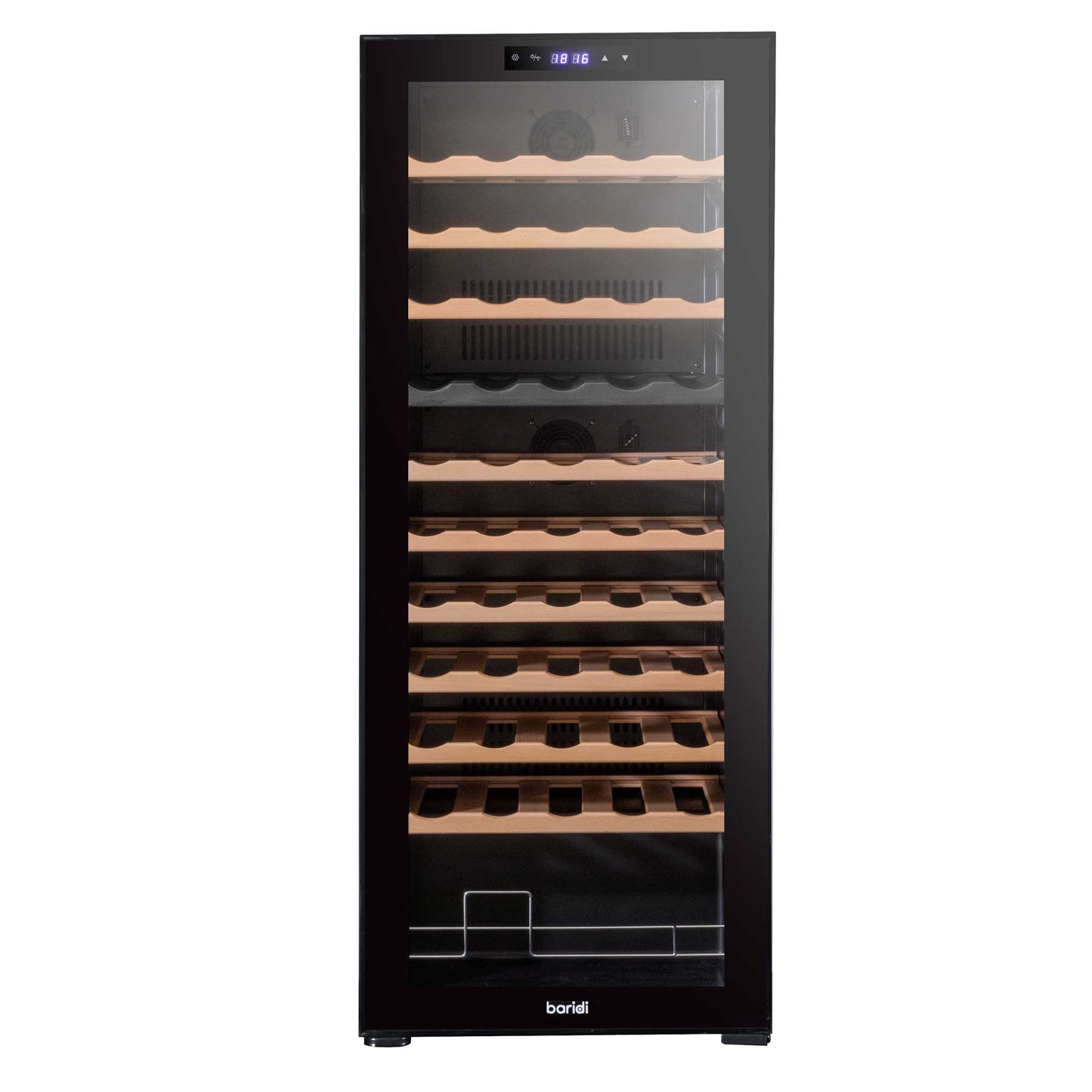 Baridi 55 Bottle Dual Zone Wine Cooler, Fridge, Touch Controls, Wooden Shelves, LED - DH93