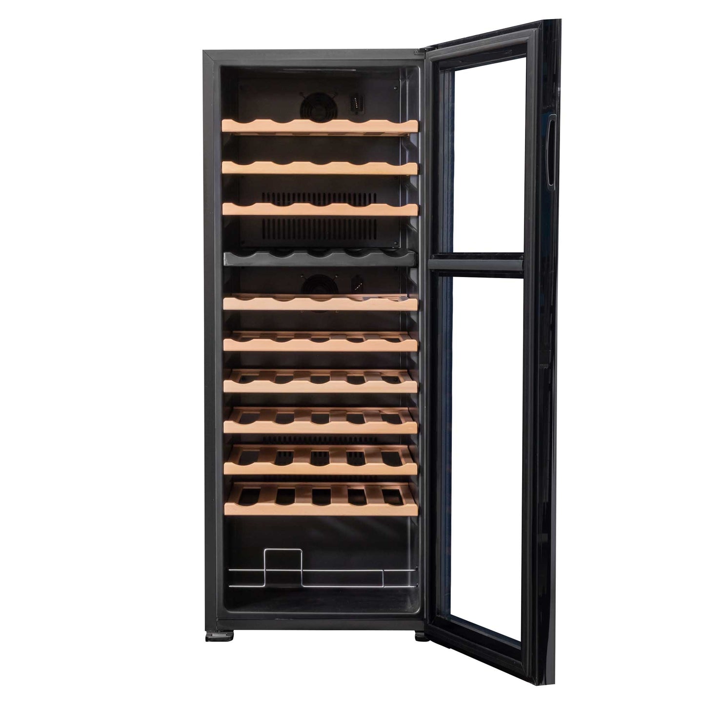 Baridi 55 Bottle Dual Zone Wine Cooler, Fridge, Touch Controls, Wooden Shelves, LED - DH93