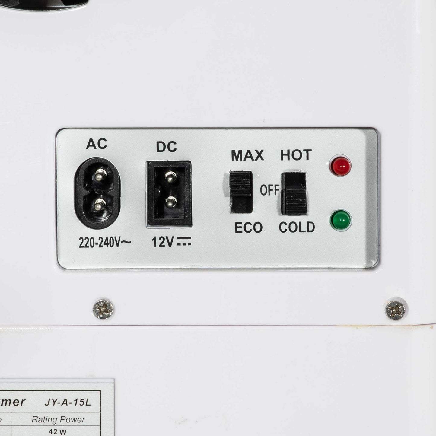 Baridi 15L Mini Fridge Cooler, 12V/230V, For Makeup, Cars, Bedrooms, Camping, White - DH94