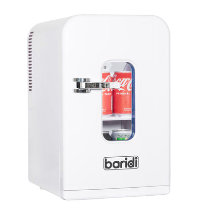 Baridi 15L Mini Fridge Cooler, 12V/230V, For Makeup, Cars, Bedrooms, Camping, White - DH94