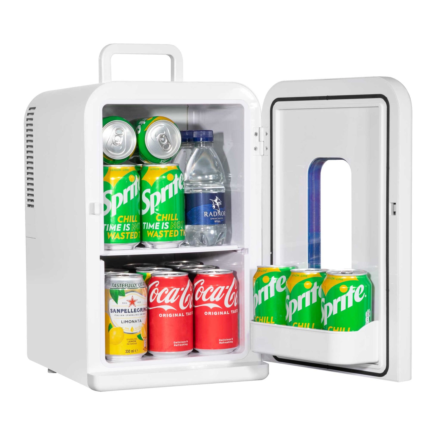 Baridi 15L Mini Fridge Cooler, 12V/230V, For Makeup, Cars, Bedrooms, Camping, White - DH94