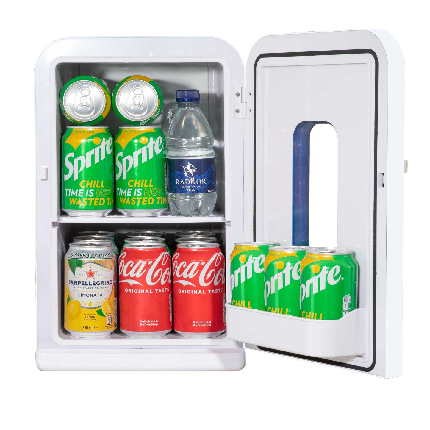 Baridi 15L Mini Fridge Cooler, 12V/230V, For Makeup, Cars, Bedrooms, Camping, White - DH94