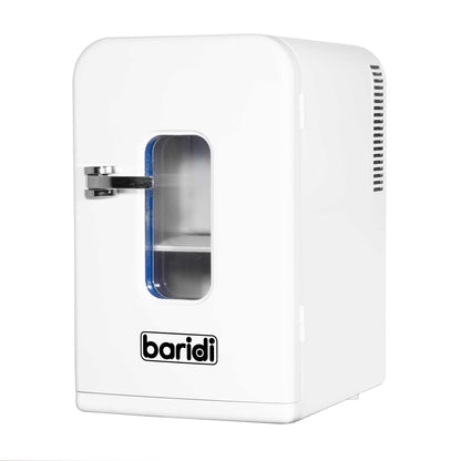 Baridi 15L Mini Fridge Cooler, 12V/230V, For Makeup, Cars, Bedrooms, Camping, White - DH94