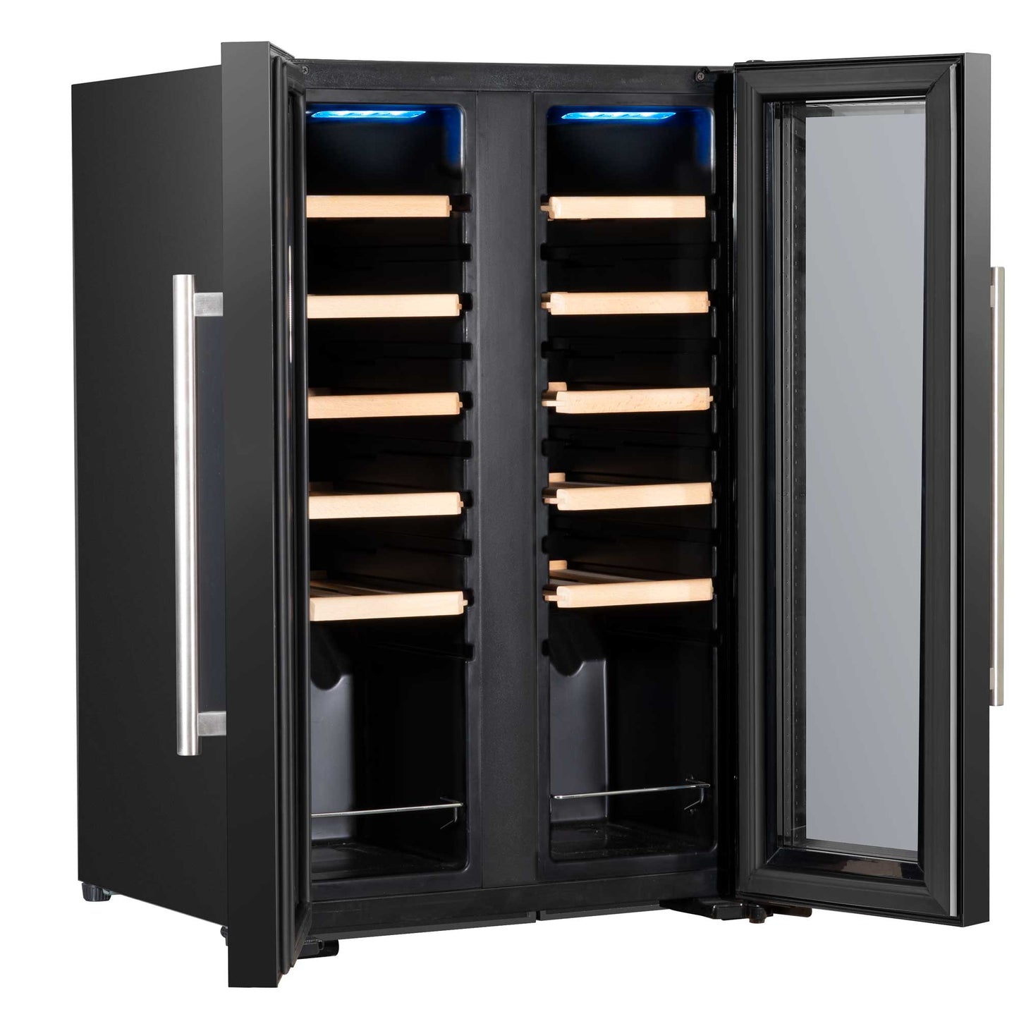 Baridi 24 Bottle Dual Zone Wine Cooler, Fridge, Touch Screen, LED Light, Mirror Glass Door - DH97