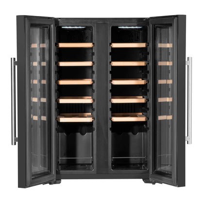 Baridi 24 Bottle Dual Zone Wine Cooler, Fridge, Touch Screen, LED Light, Mirror Glass Door - DH97