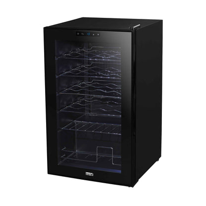 Baridi 24 Bottle Wine Cooler Fridge with Digital Touch Screen Controls & LED Light, Black - DH9
