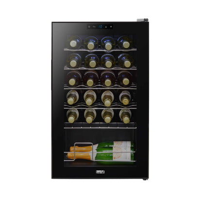Baridi 24 Bottle Wine Cooler Fridge with Digital Touch Screen Controls & LED Light, Black - DH9