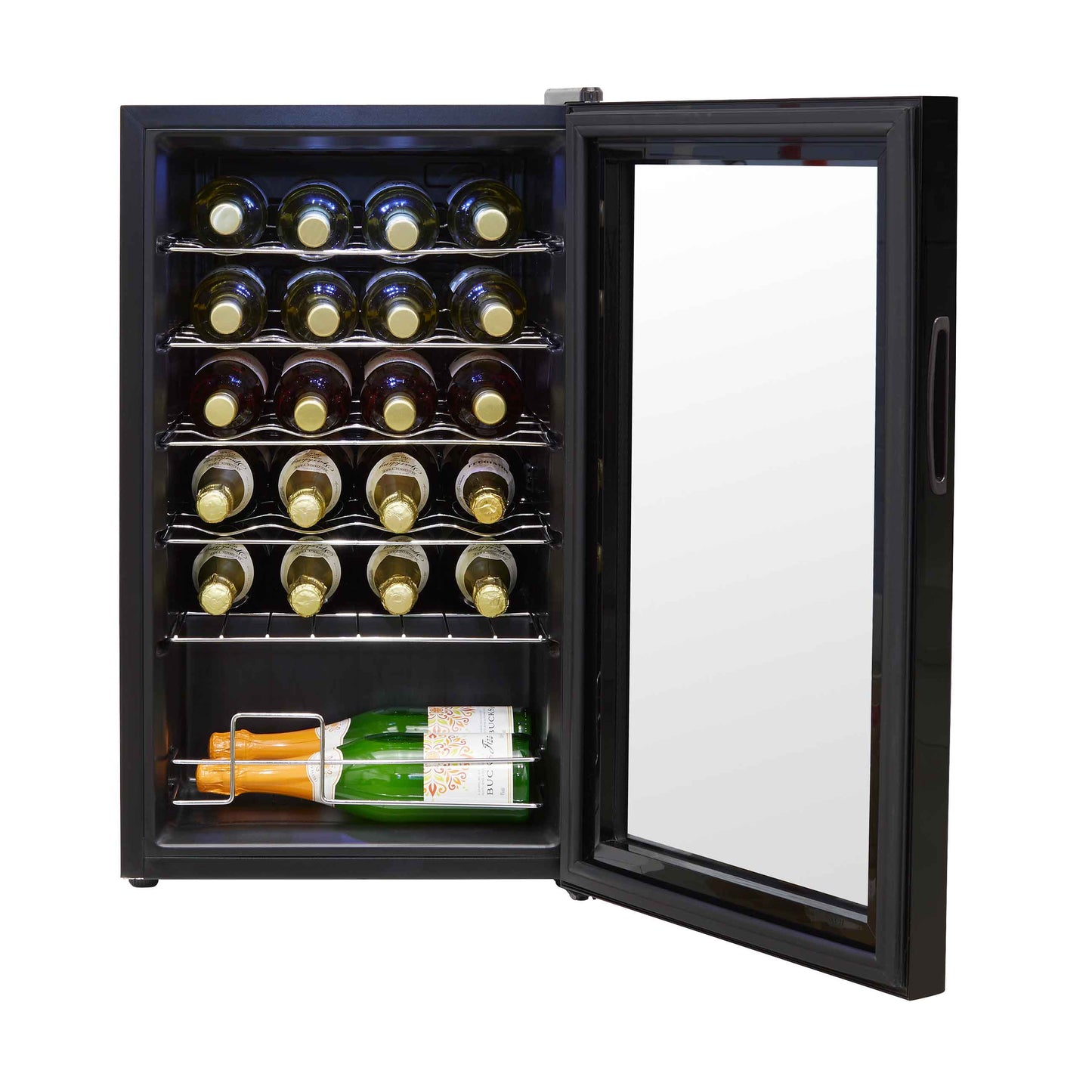 Baridi 24 Bottle Wine Cooler Fridge with Digital Touch Screen Controls & LED Light, Black - DH9