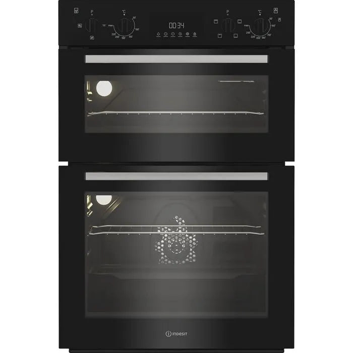 Indesit Built-in Electric Fan Double Oven | DII10DB | Black
