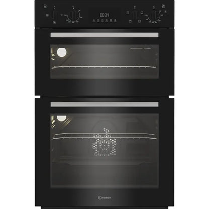 Indesit Built-in Electric Fan Double Oven | DII10DB | Black