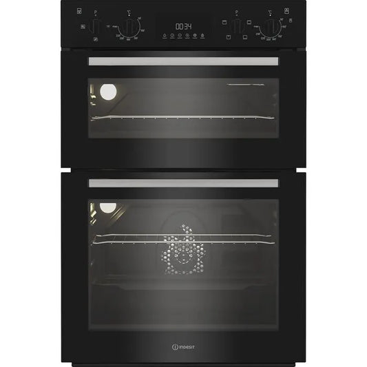 Indesit Built-in Electric Fan Double Oven | DII10DB | Black