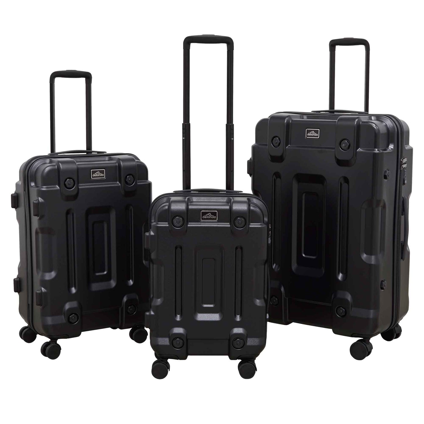 3-Piece Lightweight ABS/PC Luggage Set with TSA Locks  - 20", 24", 28" - Black - DL10