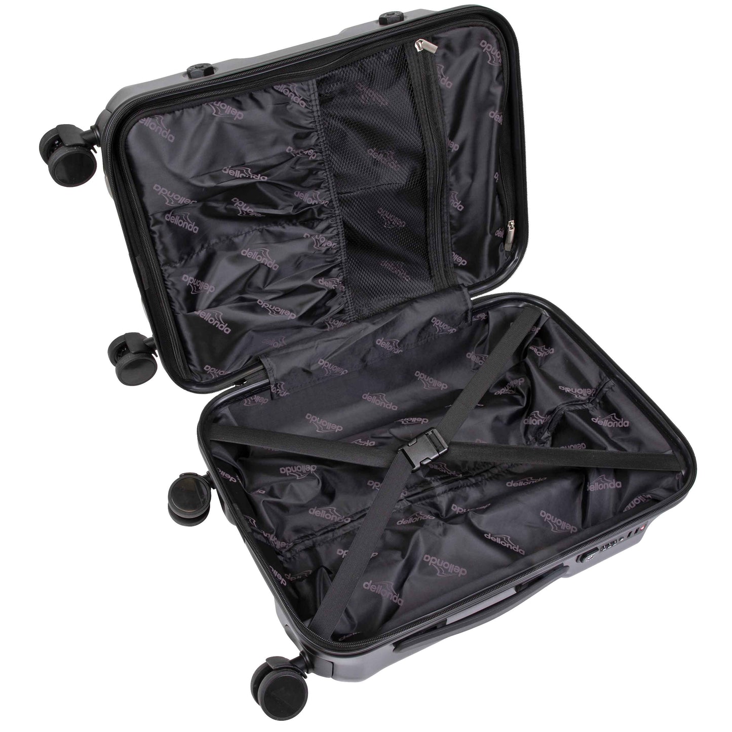 3-Piece Lightweight ABS/PC Luggage Set with TSA Locks  - 20", 24", 28" - Black - DL10