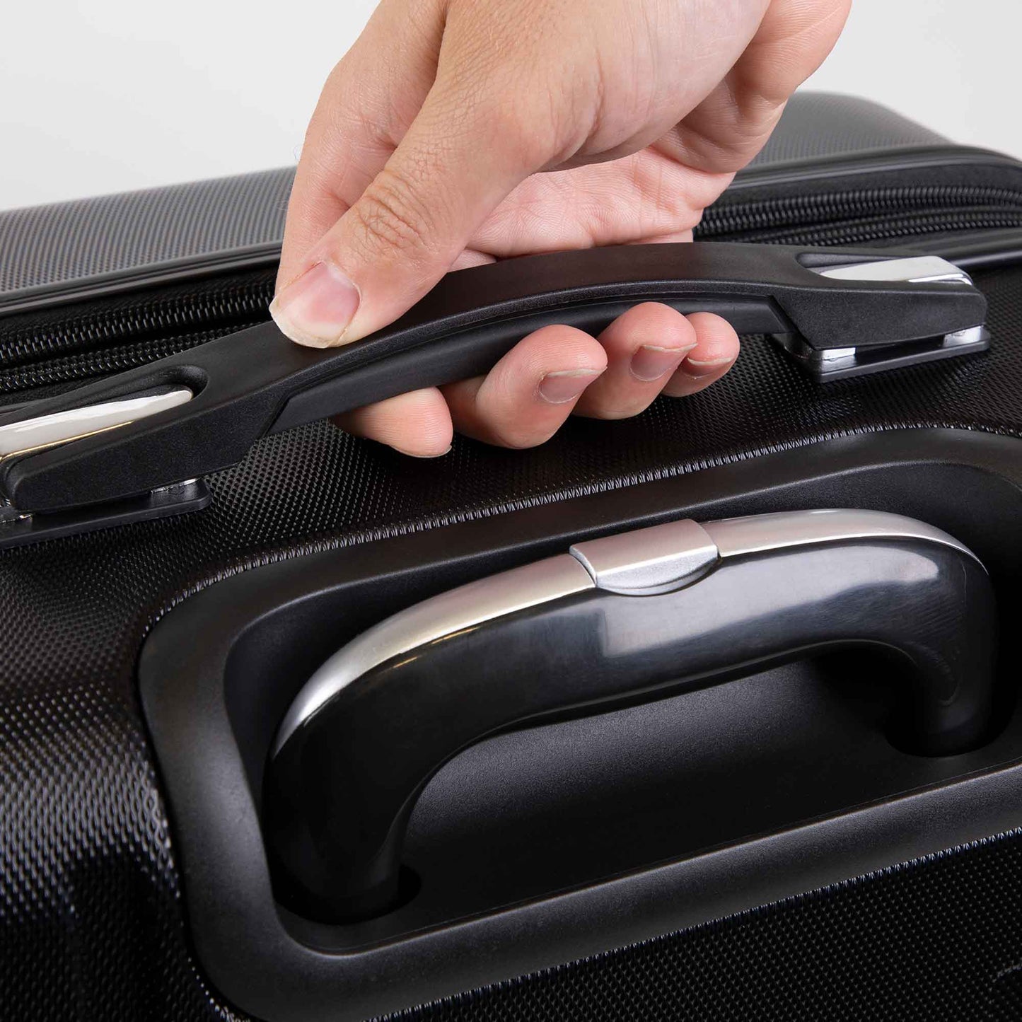 3 Piece Lightweight Luggage Suitcase Trolley Set, ABS, TSA Lock - Black - DL11