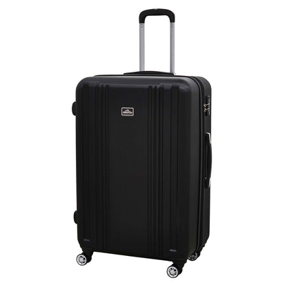 3 Piece Lightweight Luggage Suitcase Trolley Set, ABS, TSA Lock - Black - DL11