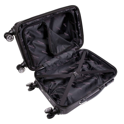 3 Piece Lightweight Luggage Suitcase Trolley Set, ABS, TSA Lock - Black - DL11