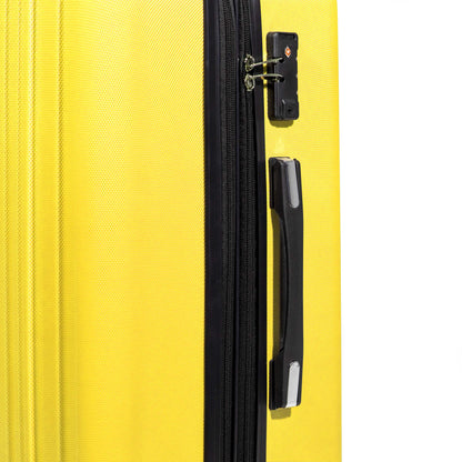 3-Piece Lightweight Luggage Suitcase Trolley Set ABS TSA Lock - Yellow - DL124