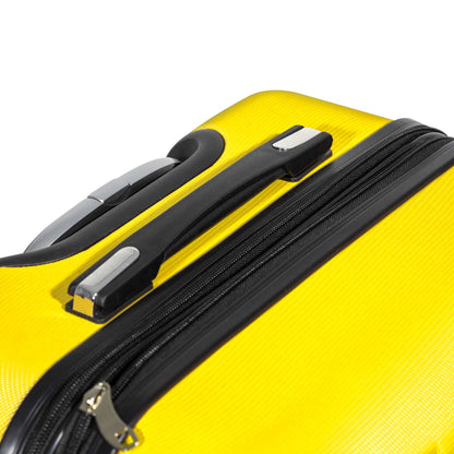 3-Piece Lightweight Luggage Suitcase Trolley Set ABS TSA Lock - Yellow - DL124