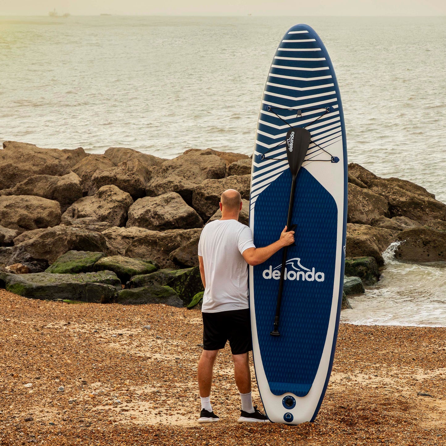 Inflatable Stand Up Paddle Board, SUP, Blue/White, 10'2", Leash, Pump, Carry Bag, DL153
