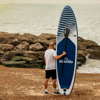 Inflatable Stand Up Paddle Board, SUP, Blue/White, 10'2", Leash, Pump, Carry Bag, DL153
