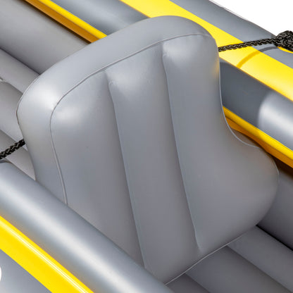 Inflatable Two Person Kayak/Canoe Set, Blue/Yellow/White, Pump, Carry Bag, 2 x Aluminium Paddles, DL155