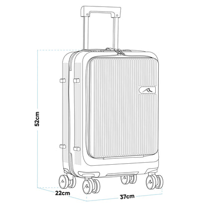 Dellonda 20" Cabin Size Luggage with Laptop Compartments, Dual TSA Lock, USB & 4 360° Wheels - DL157