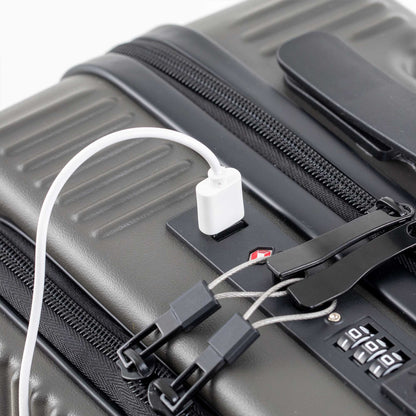 Dellonda 20" Cabin Size Luggage with Laptop Compartments, Dual TSA Lock, USB & 4 360° Wheels - DL157