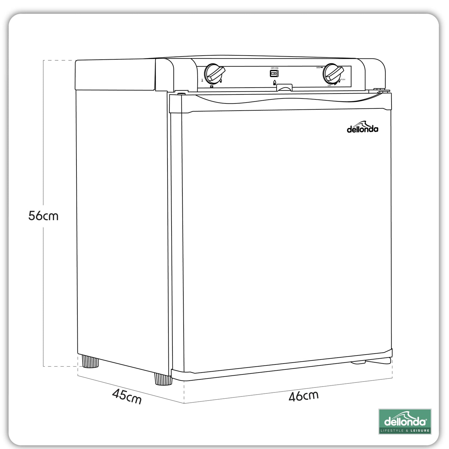 3 Way Fridge, Gas/12V/230V, 40L, for Camping, Motorhome, Truck - Black - DL158