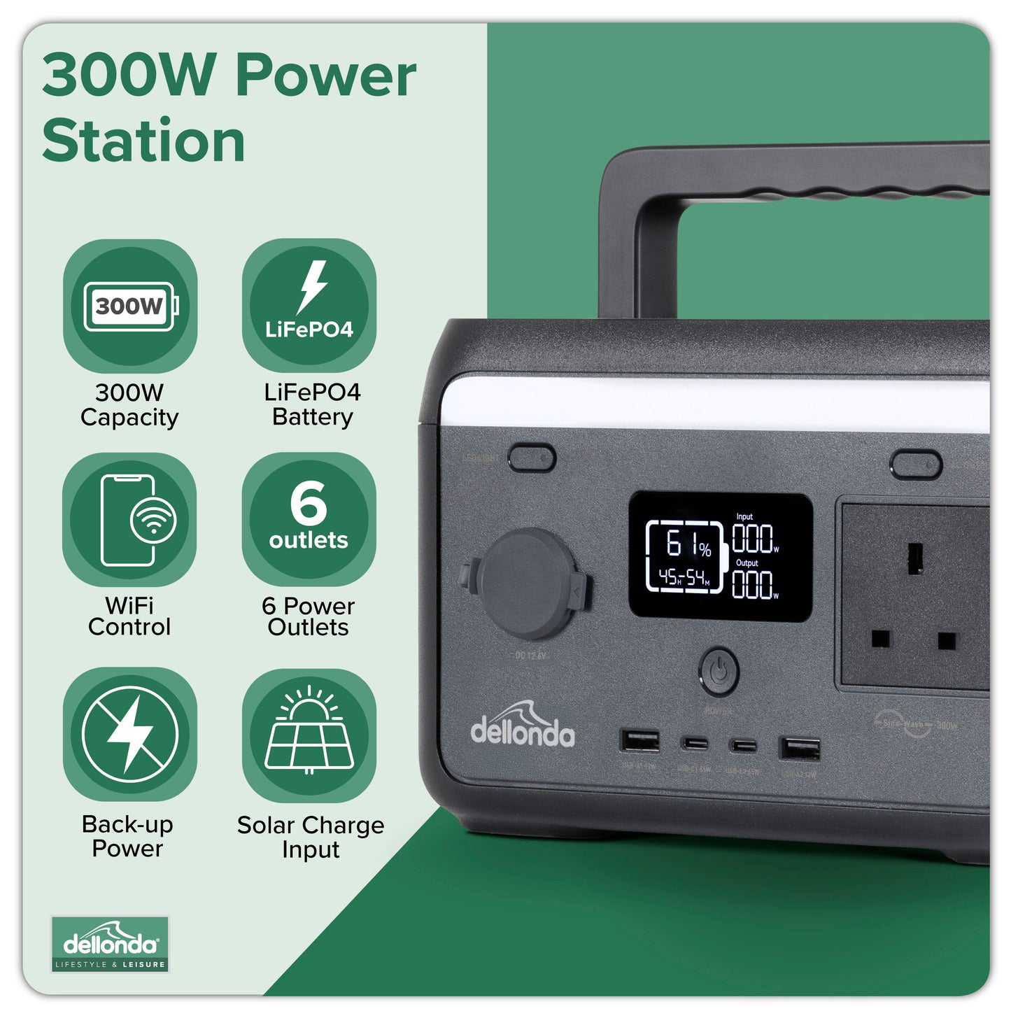 300W Portable Power Station, 204Wh, with 110W Foldable Solar Panel – DL178