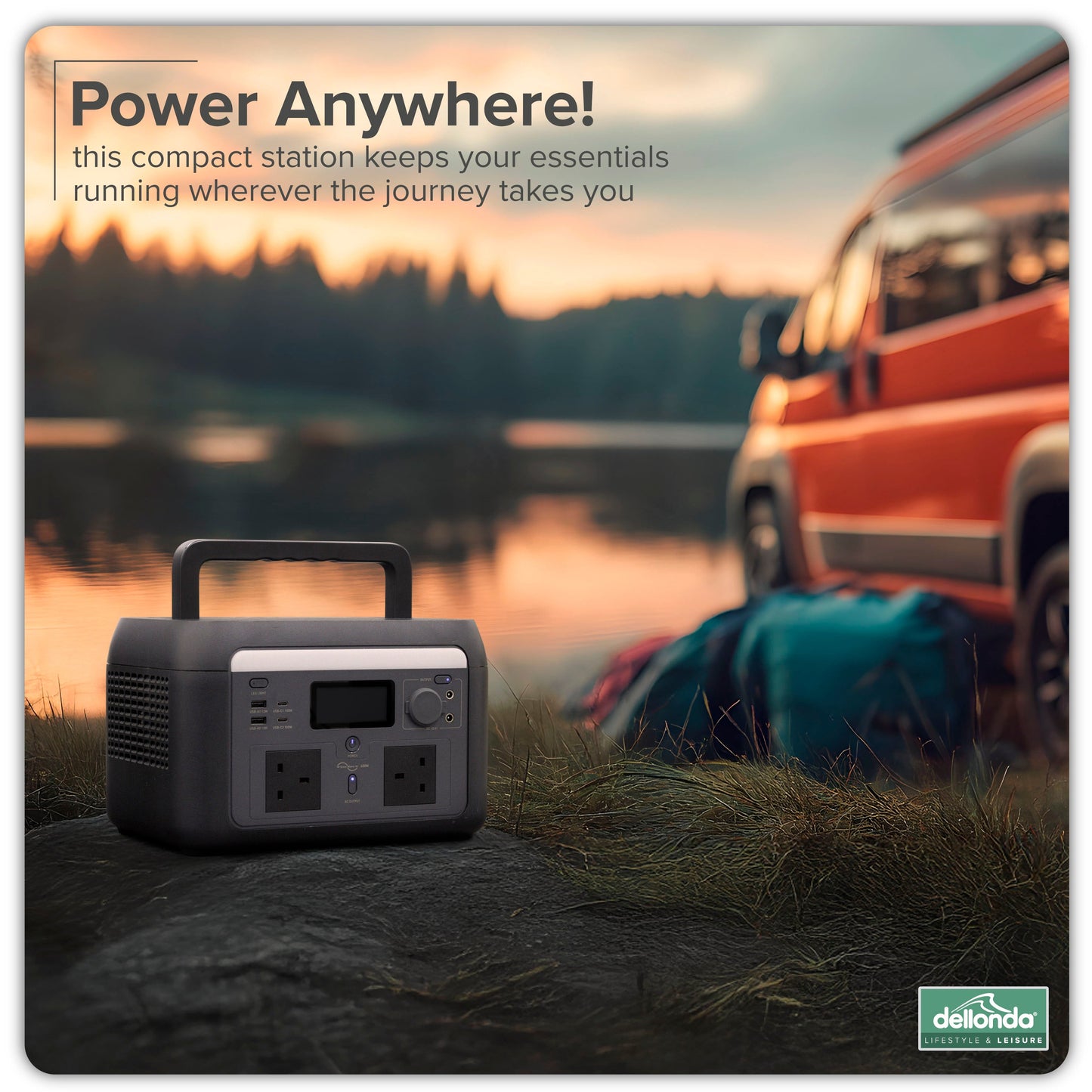 Portable Power Station, 600W, 512Wh, LiFePO4 Battery, 230V - DL161