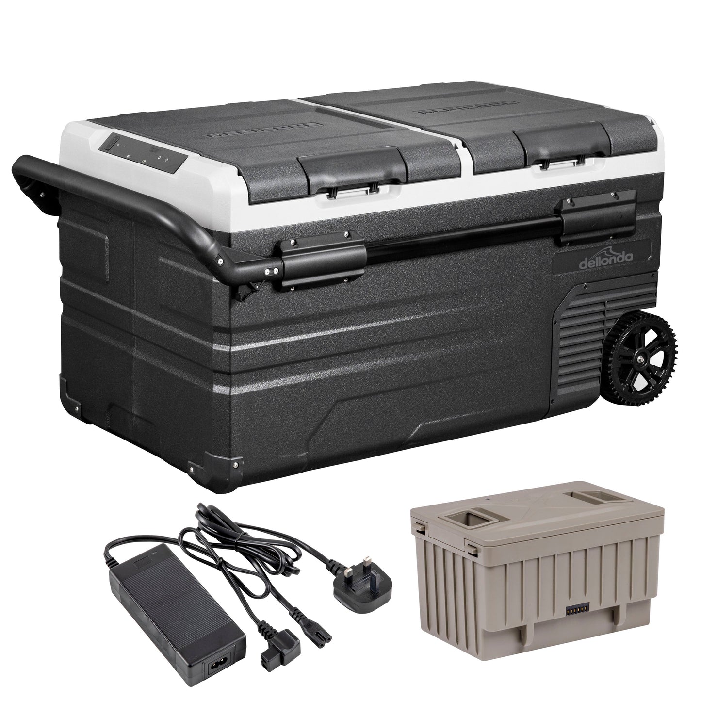 Portable Fridge Freezer/Cool Box 75L with 11.1V Battery & AC/DC 230V Adaptor - DL172