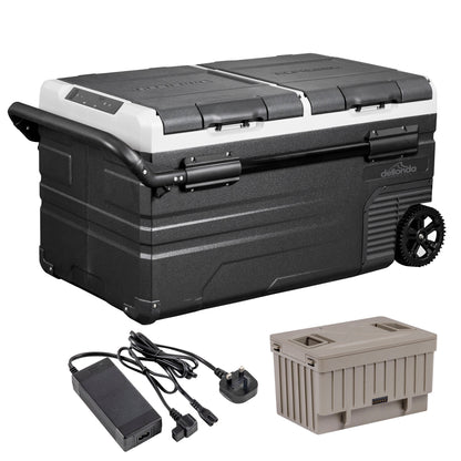 Portable Fridge Freezer/Cool Box 75L with 11.1V Battery & AC/DC 230V Adaptor - DL172