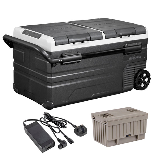 Portable Fridge Freezer/Cool Box 75L with 11.1V Battery & AC/DC 230V Adaptor - DL172