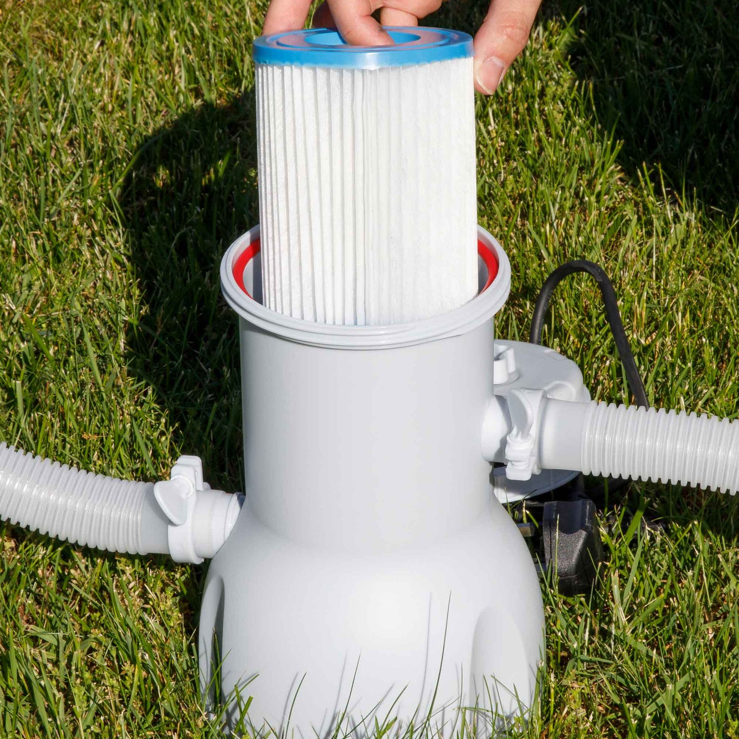 15ft Inflatable Swimming Pool Round with Accessories - Grey Rattan - DL136