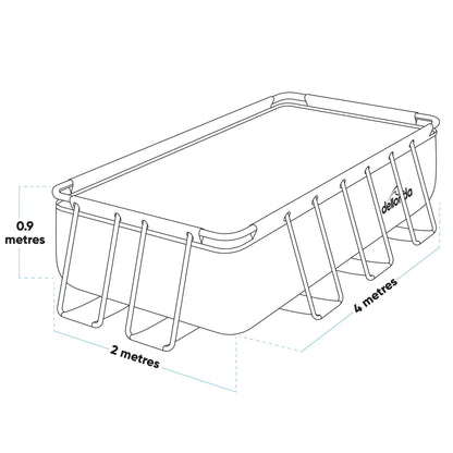 13ft Deluxe Steel Frame Swimming Pool Rectangular with Filter Pump - DL21