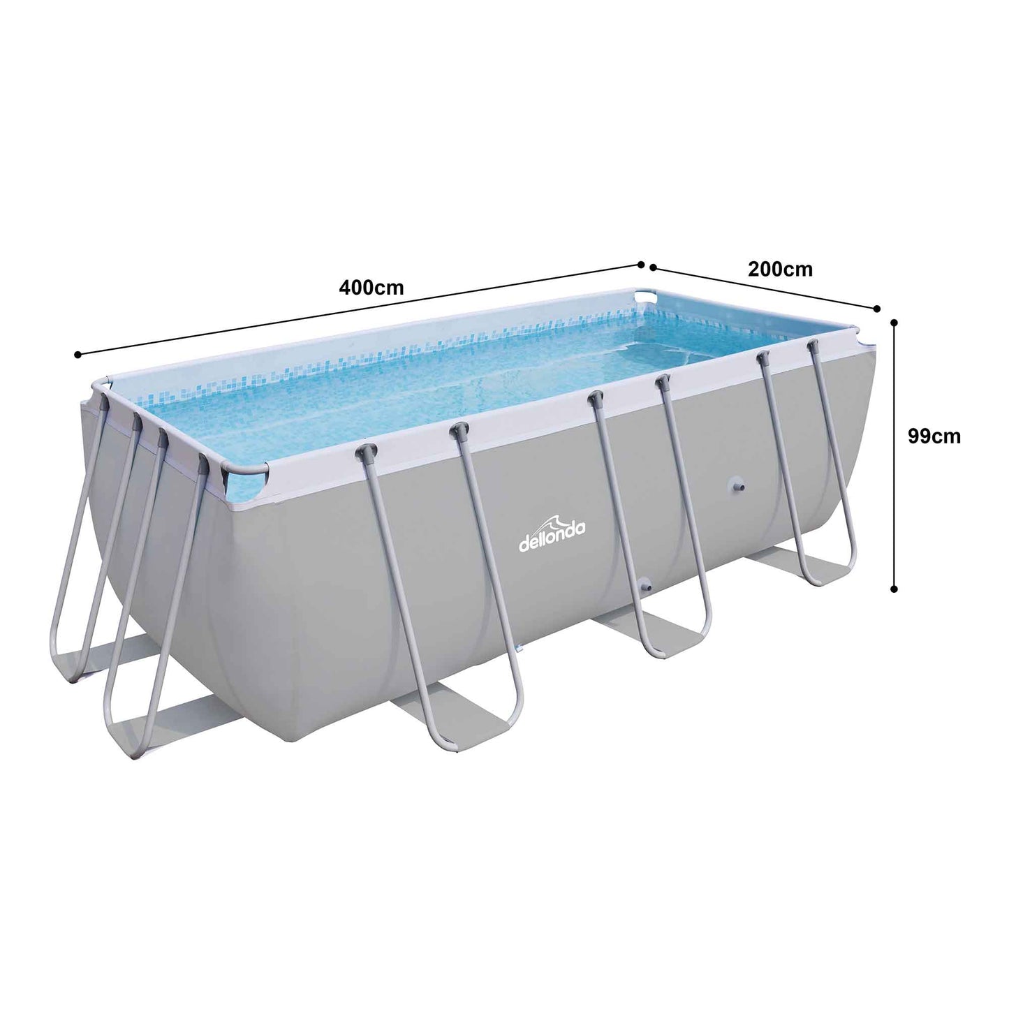 13ft Deluxe Steel Frame Swimming Pool Rectangular with Accessories - DL139
