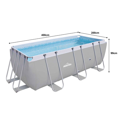 13ft Deluxe Steel Frame Swimming Pool Rectangular with Accessories - DL139