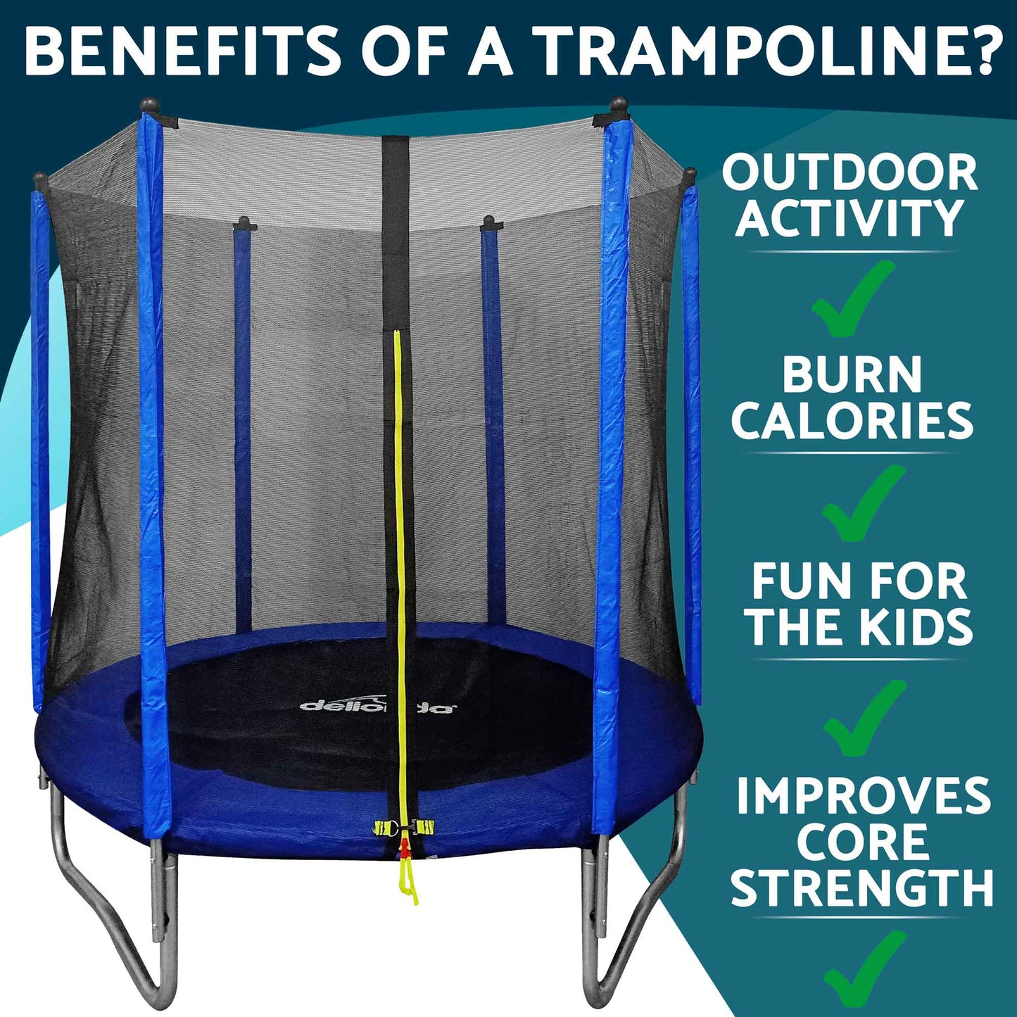 6ft Heavy-Duty Outdoor Trampoline for Kids with Safety Enclosure Net - DL66