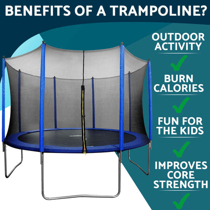12ft Heavy-Duty Outdoor Trampoline for Kids with Safety Enclosure Net - DL69