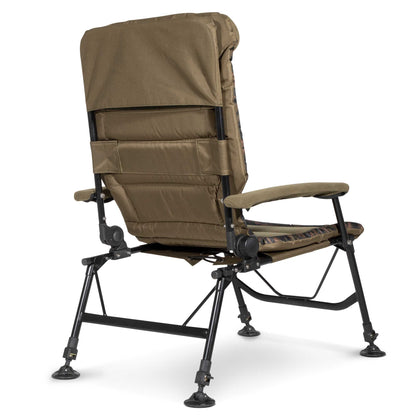 Deluxe Portable Fishing Chair, Reclining, Padded Armrests, Adjustable, Rotating Feet - DL73