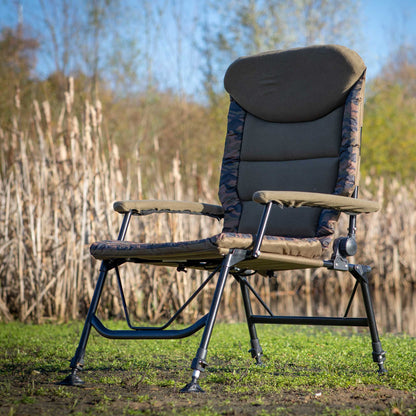 Deluxe Portable Fishing Chair, Reclining, Padded Armrests, Adjustable, Rotating Feet - DL73