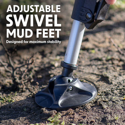 Deluxe Portable Fishing Chair, Reclining, Padded Armrests, Adjustable, Rotating Feet - DL73