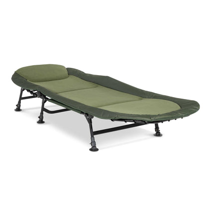 Adjustable Fishing Bedchair Fleece Mattress, Built-In Pillow, 6 Adjustable Feet - DL77