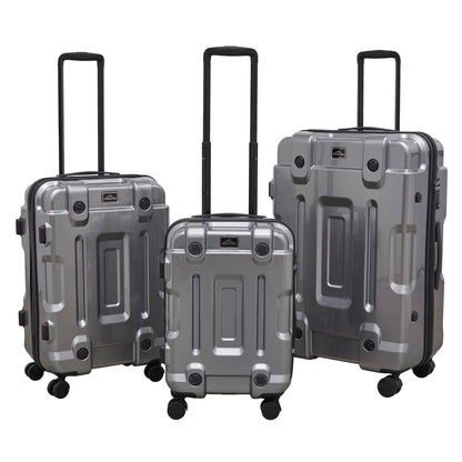 3-Piece Lightweight Luggage Set with TSA Lock, ABS/PC - 20", 24", 28" - Silver - DL9