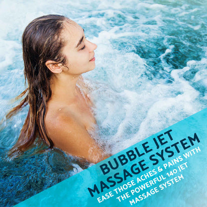 2-4 Person Inflatable Hot Tub Spa with Smart Pump - Rattan Effect - DL90