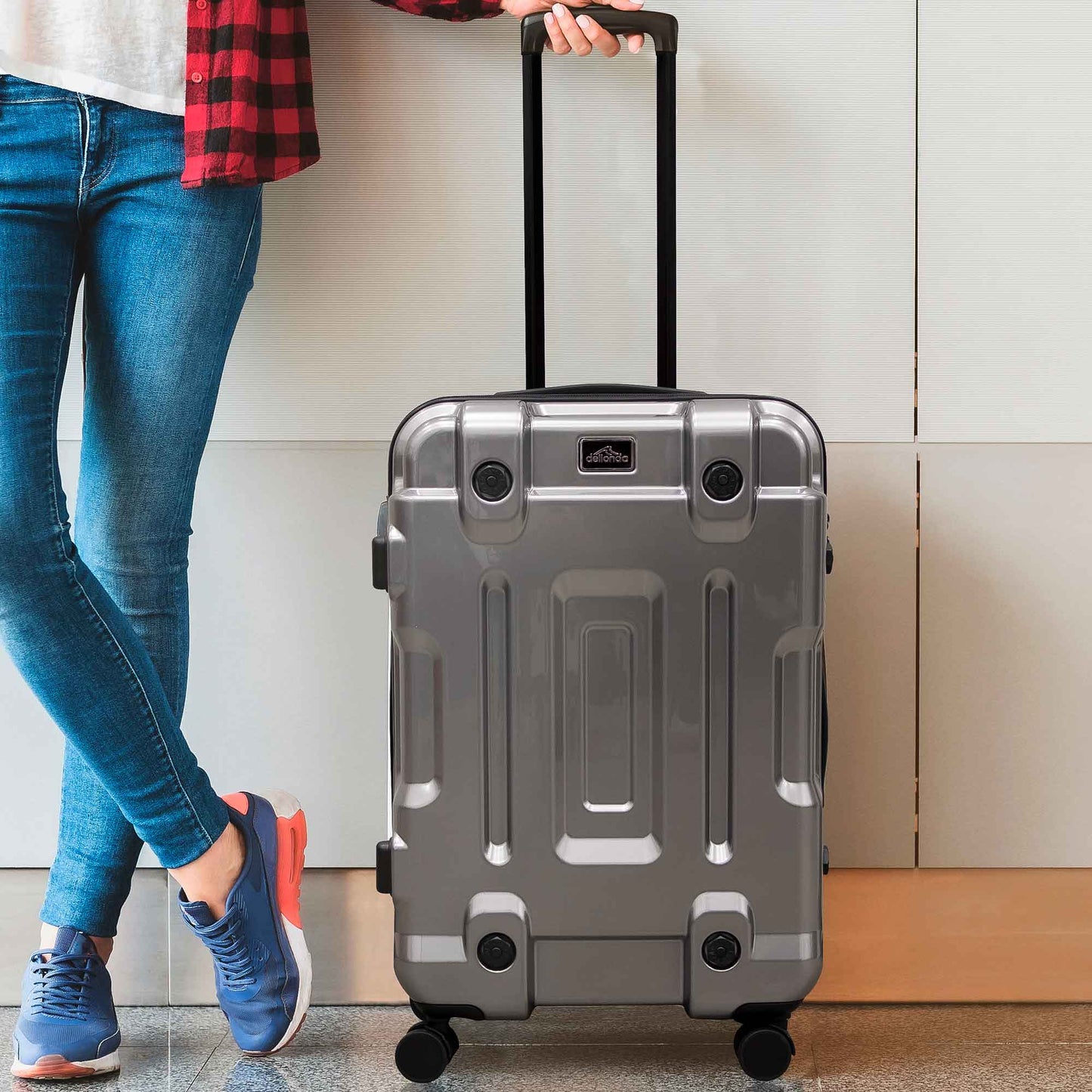 3-Piece Lightweight Luggage Set with TSA Lock, ABS/PC - 20", 24", 28" - Silver - DL9